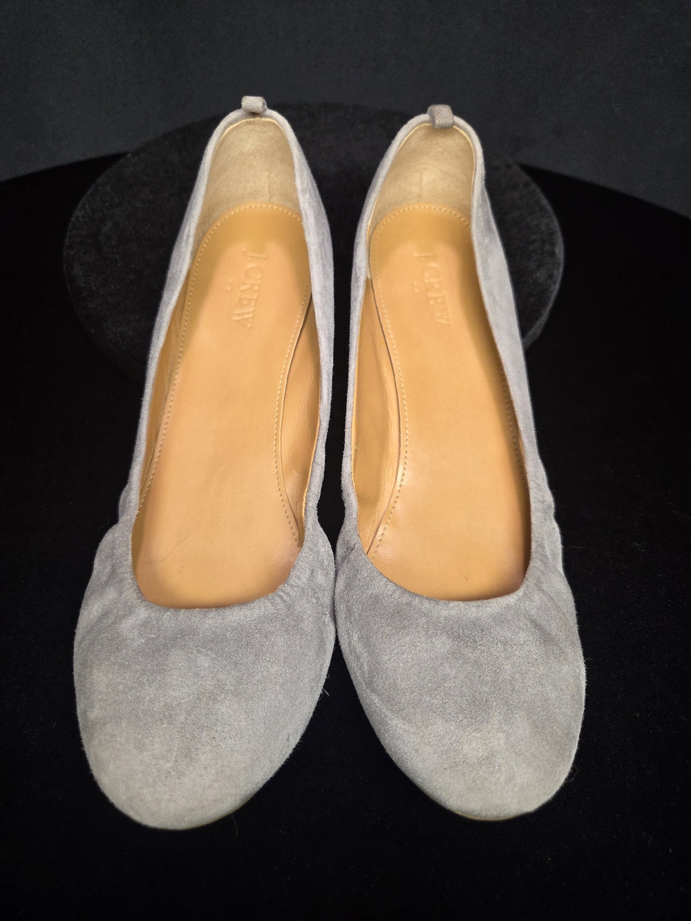 J. Crew Light Gray Suede Ballet Flats
